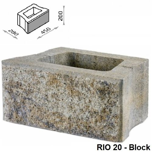 RIO 20 - Retaining Wall block