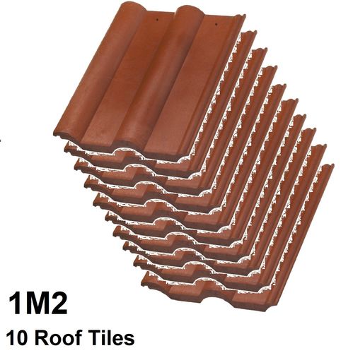 1 m2 -10 x Double Roman Terracotta Roof Tile